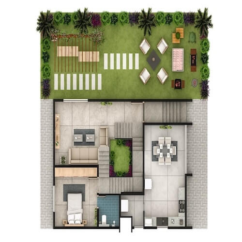 East Facing Villa - Backyard