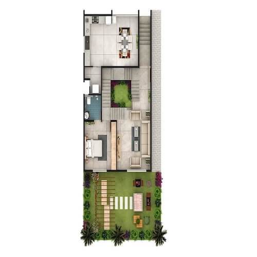 North Facing Villa - Backyard View