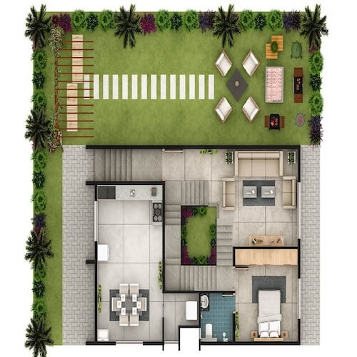 West Facing Villa - Backyard & Side