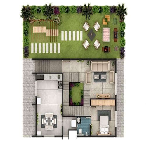 West Facing Villa - Backyard